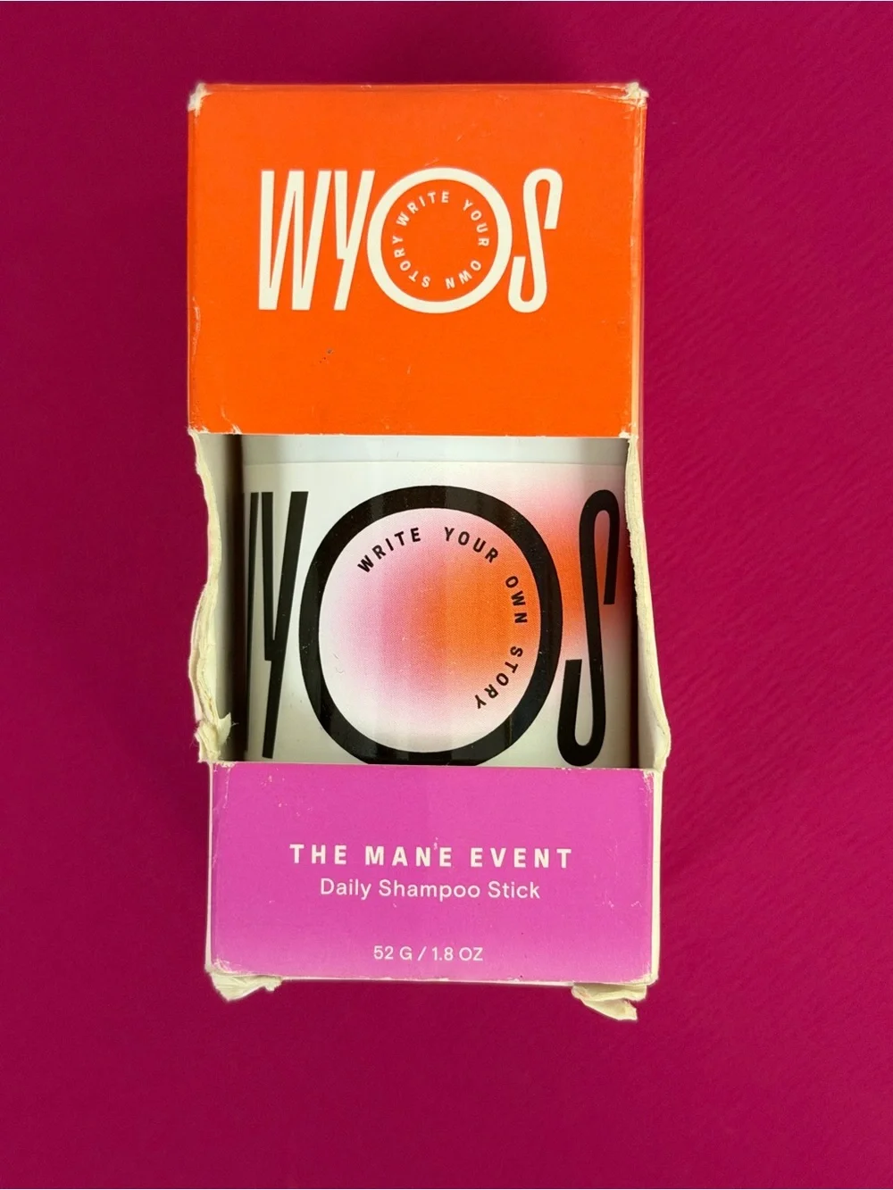 WYOS - The Mane Event -Daily Solid Shampoo Stick - Travel Friendly-Sulfate Free